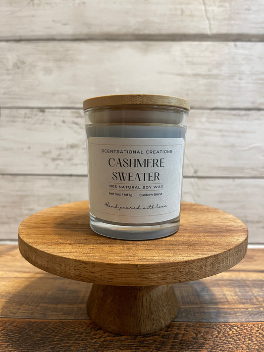 CASHMERE SWEATER - 100% Natural Soy Candle 6oz Glass Jar