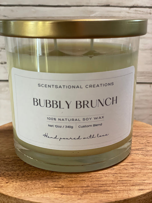 BUBBLY BRUNCH - 100% Natural Soy 2-Wick Candle in a 14.5oz Glass Jar