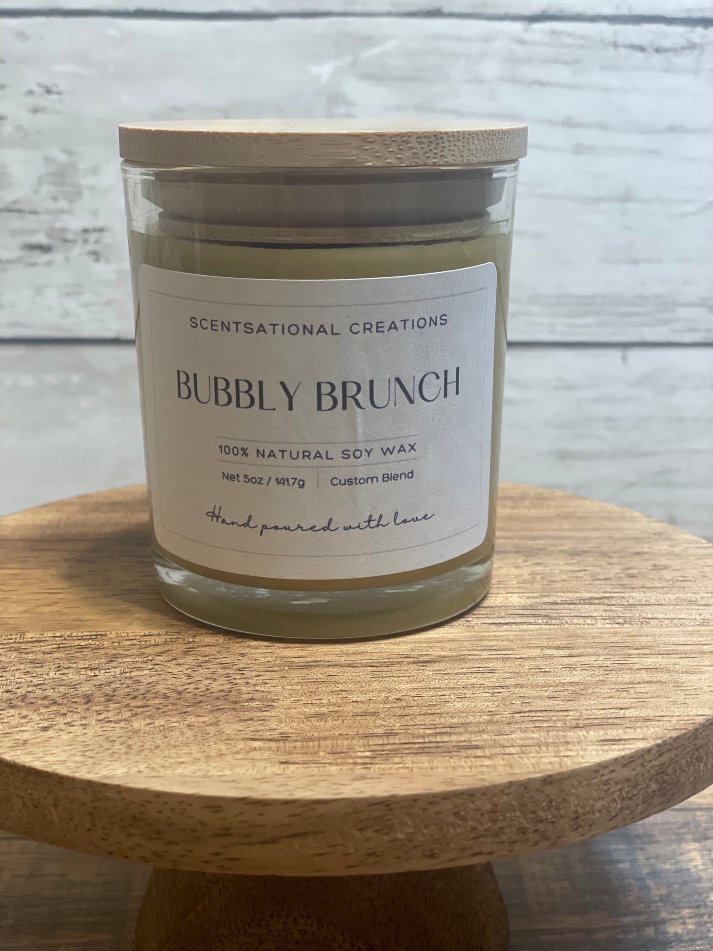 BUBBLY BRUNCH - 100% Natural Soy Candle 6oz Glass Jar