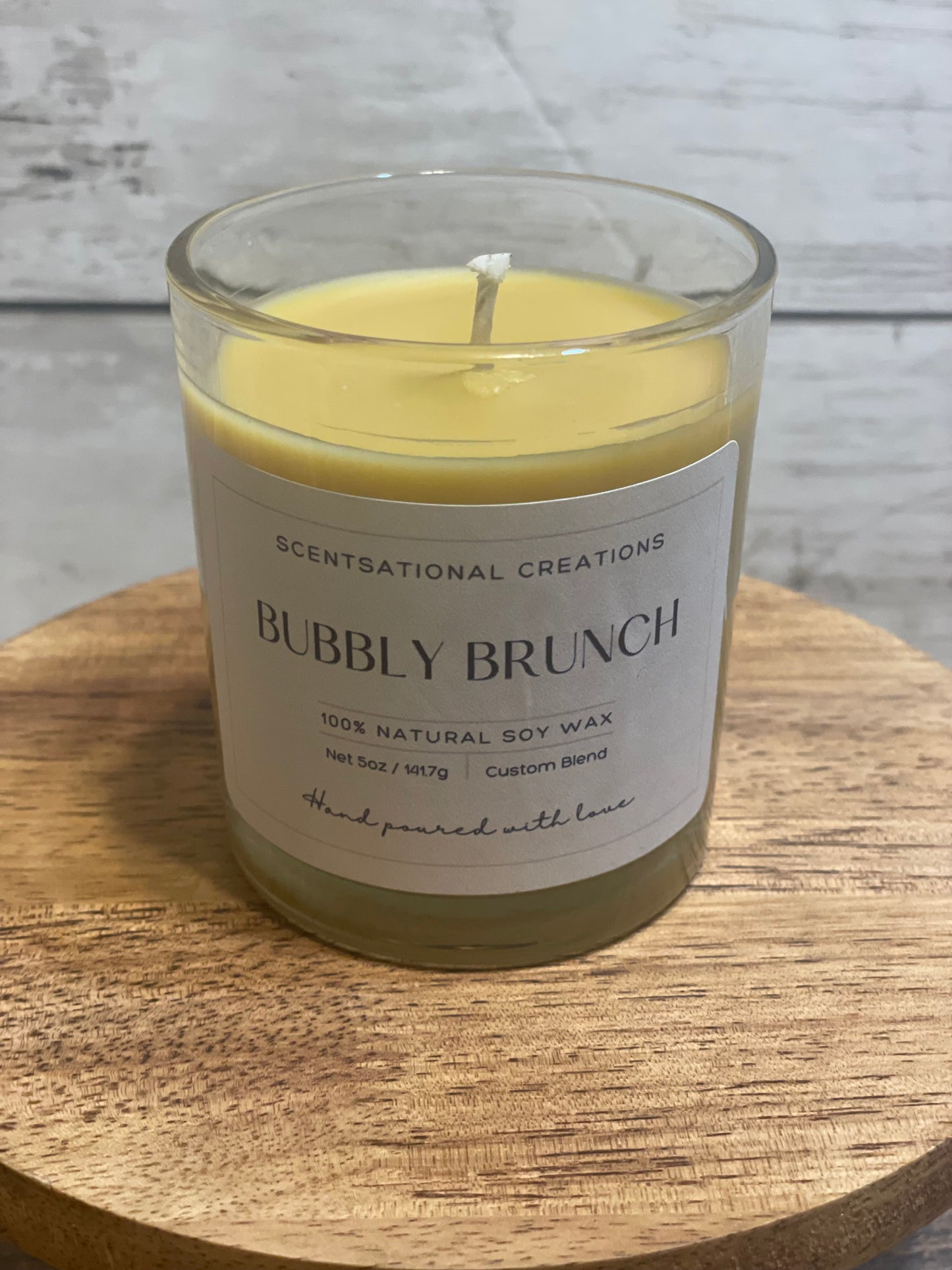 BUBBLY BRUNCH - 100% Natural Soy Candle 6oz Glass Jar