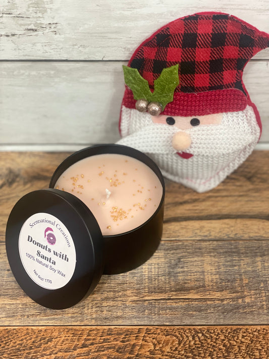 DONUTS WITH SANTA - 100% Natural Soy Candle 8oz Tin