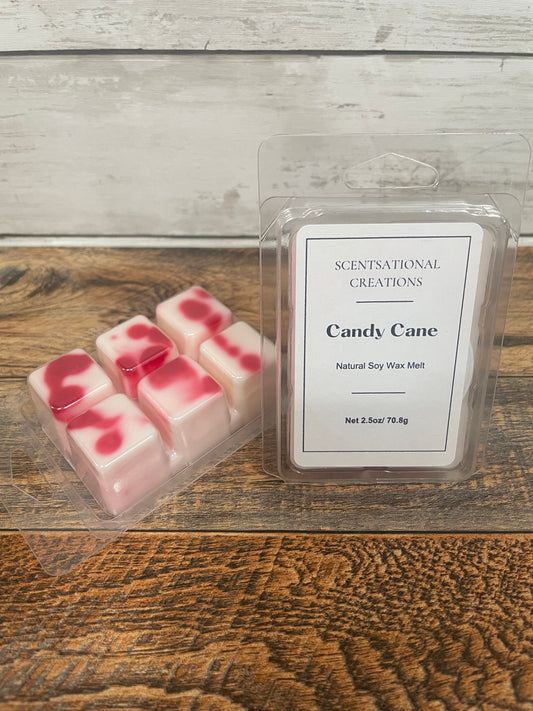 CANDY CANE - 100% Natural Soy Wax Melts 2.5oz